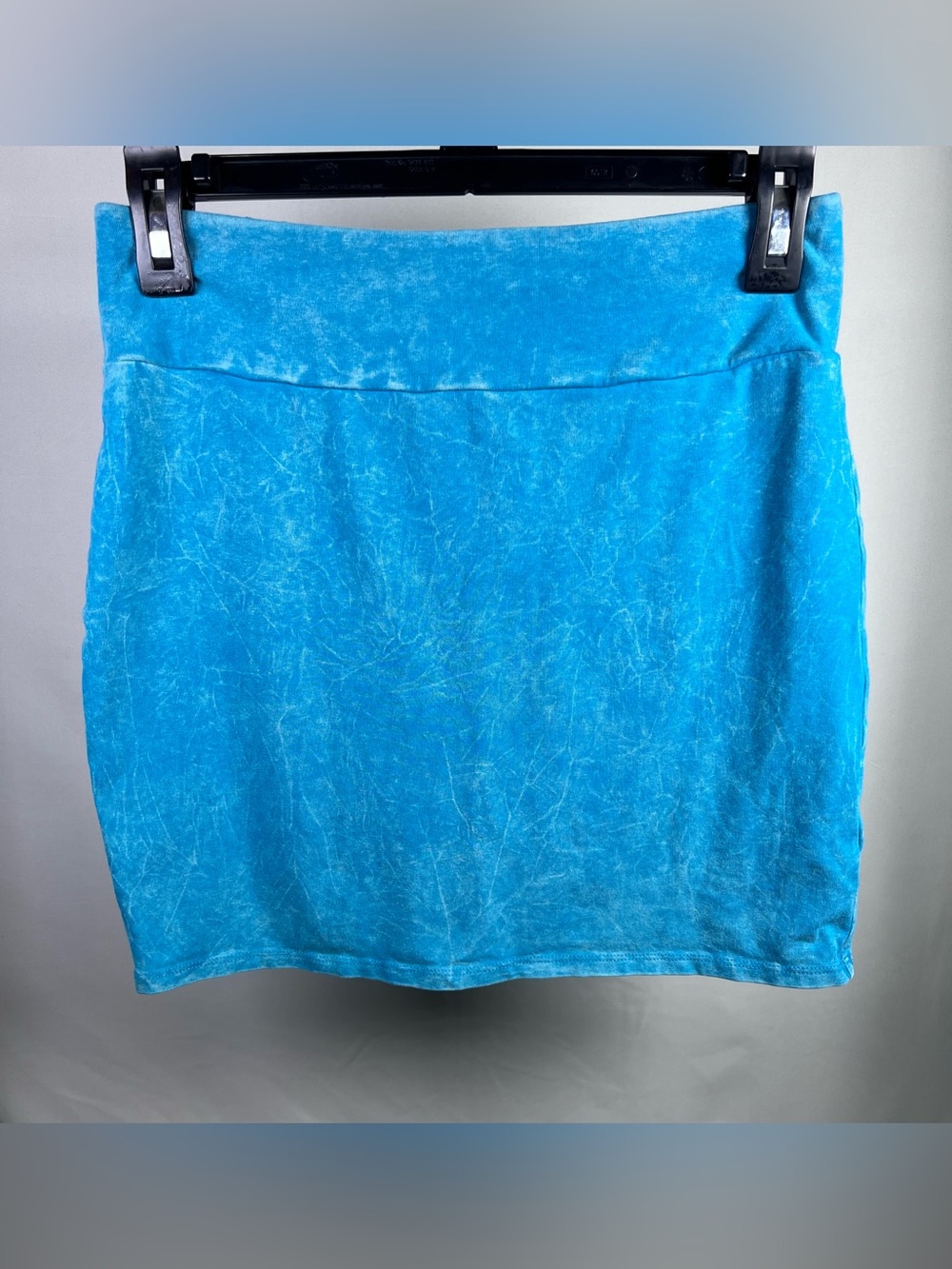 American Eagle Bright Blue Acid Wash Stretch Mini Skirt - Medium
